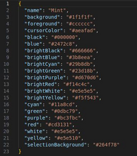 Einheitliche Farben für Terminal und Visual Studio Code